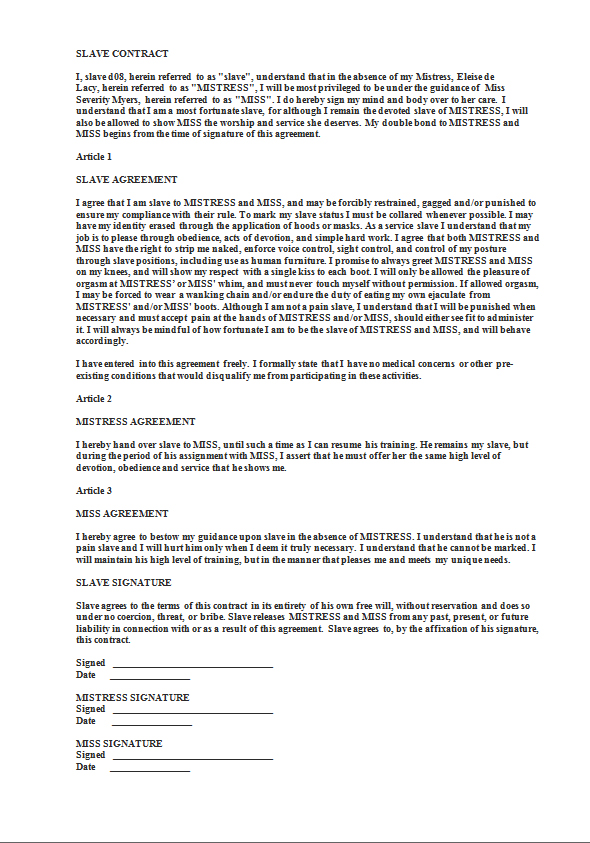 Gay Slave Contracts 55